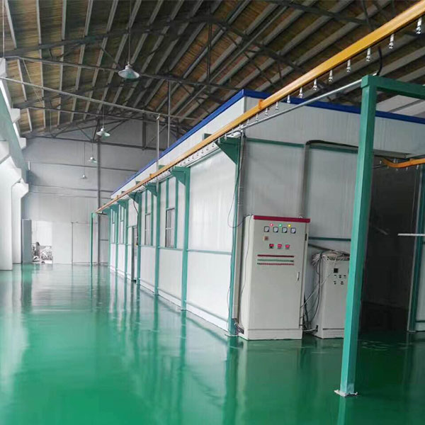 Automatic spray painting assembly line for children's desks and chairs