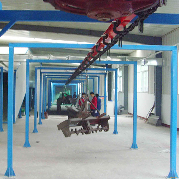 Automatic valve spraying assembly line