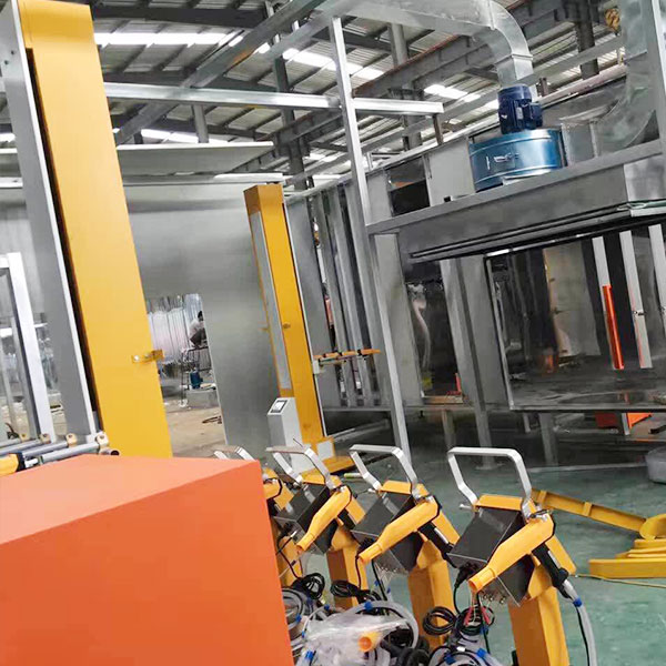 Automatic spray powder room