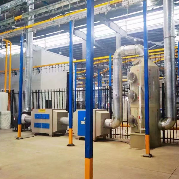 Small aluminum profile plastic spray assembly line