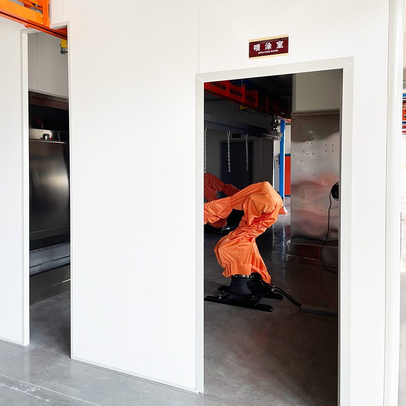 Hardware spray paint assembly line